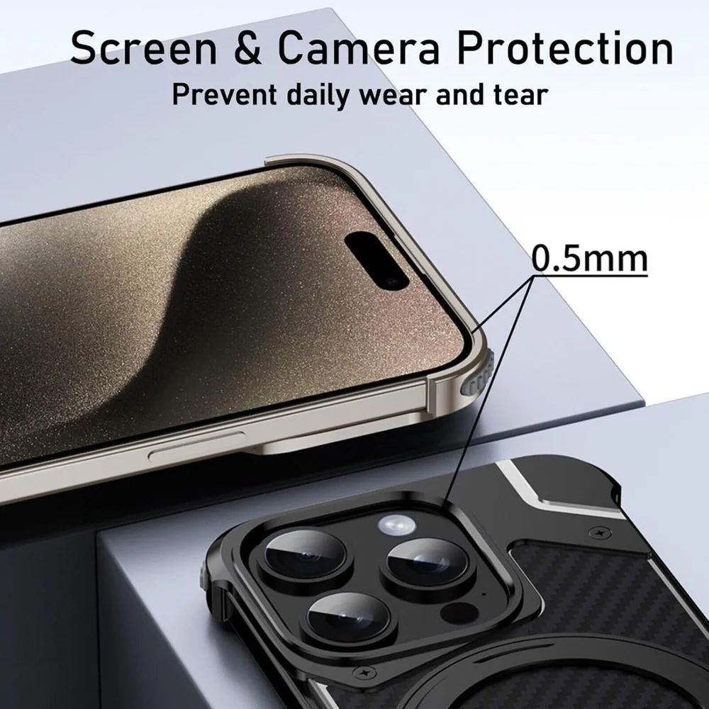 iPhone 16 Pro Max Metal Carbon Fiber Case
